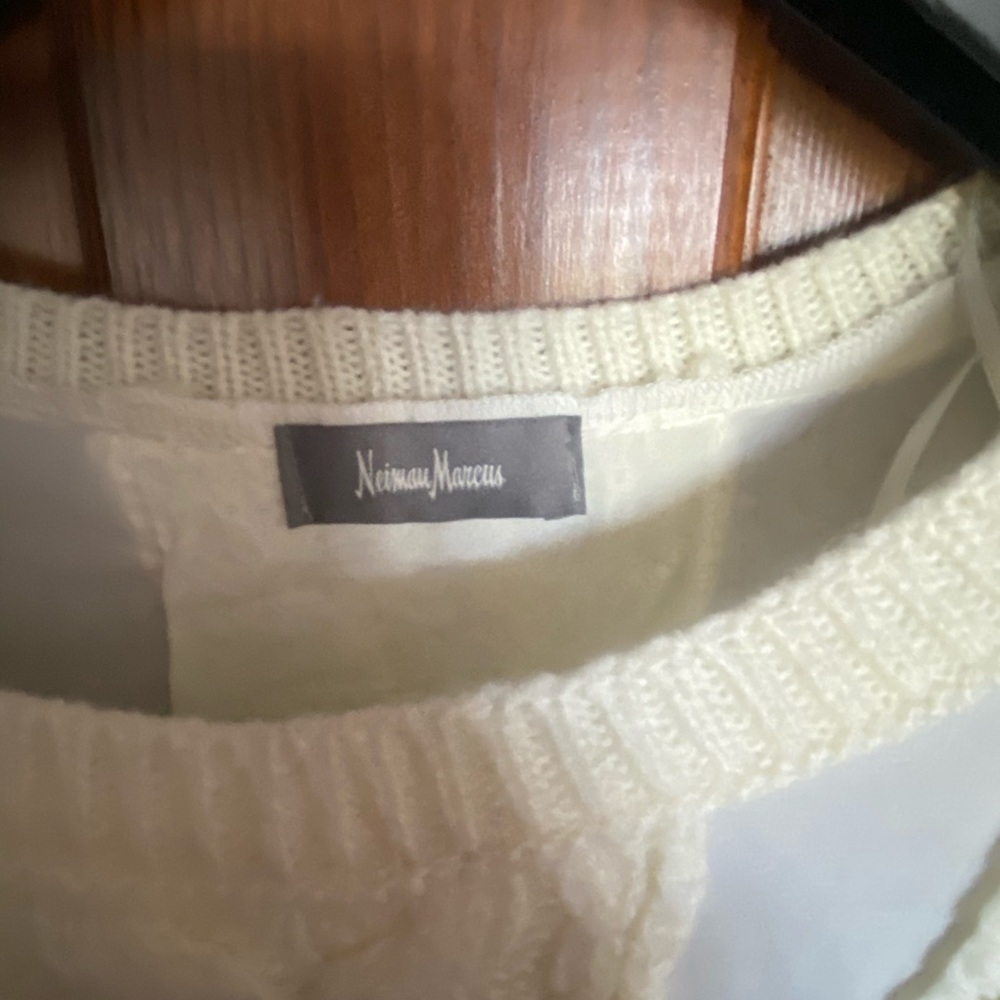 Neiman Marcus Cable Knit Mesh Sweater - Picture 5 of 10